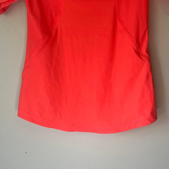 Athleta Neon Orange 1/4 Zip 1/4 Sleeve Top Size Small - Picture 11 of 12